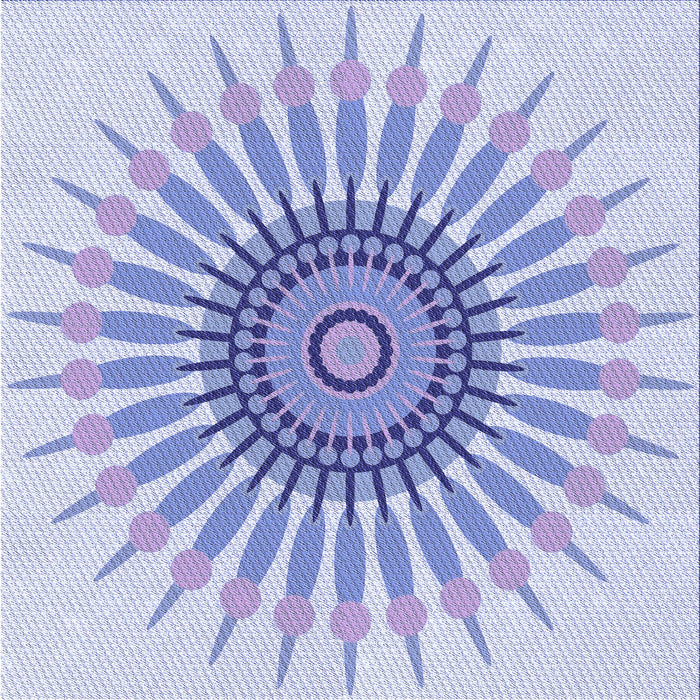 Round Machine Washable Transitional Blue Rug, wshpat1921blu