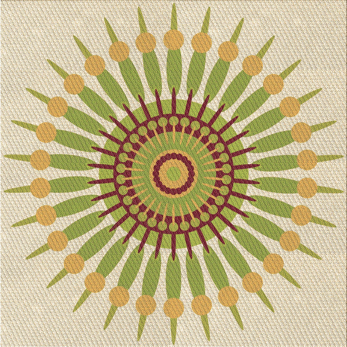 Round Machine Washable Transitional Khaki Gold Rug, wshpat1921brn