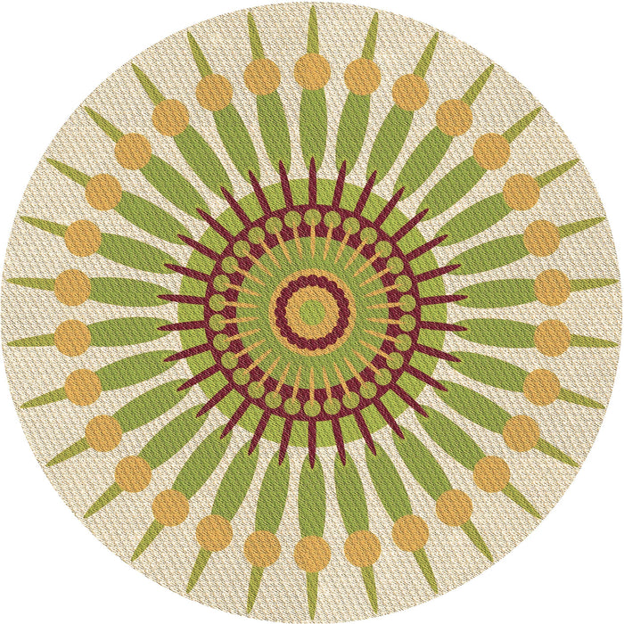 Square Patterned Khaki Gold Rug, pat1921brn