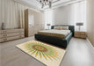 Patterned Khaki Gold Rug in a Bedroom, pat1921brn