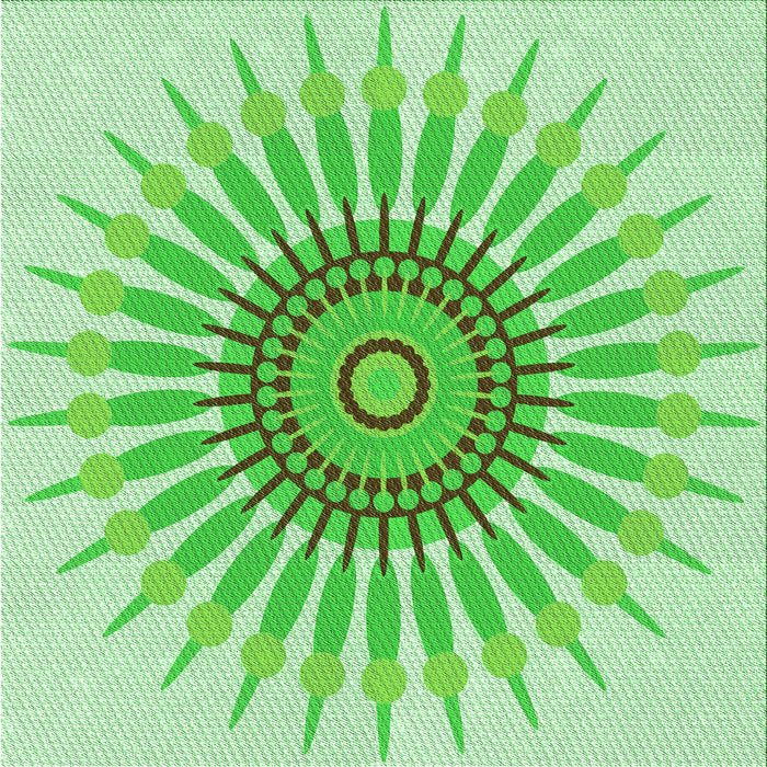 Round Machine Washable Transitional Jade Green Rug, wshpat1921grn