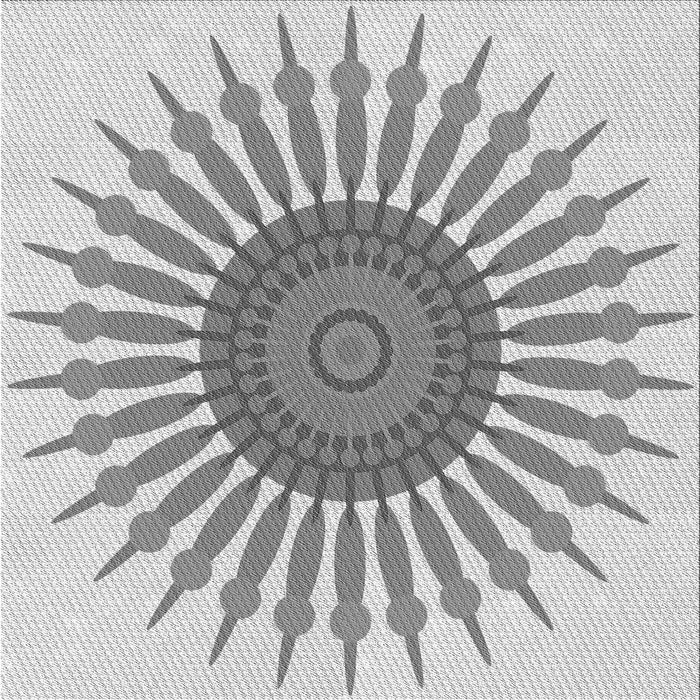 Round Patterned Gray Rug, pat1921gry