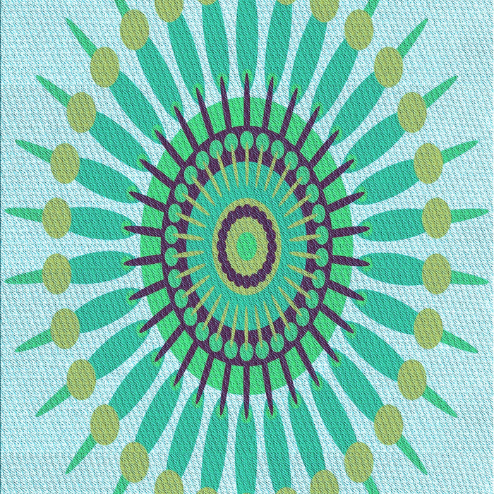 Machine Washable Transitional Aquamarine Green Rug, wshpat1921lblu