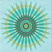 Round Machine Washable Transitional Aquamarine Green Rug, wshpat1921lblu