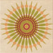 Round Patterned Khaki Gold Rug, pat1921org