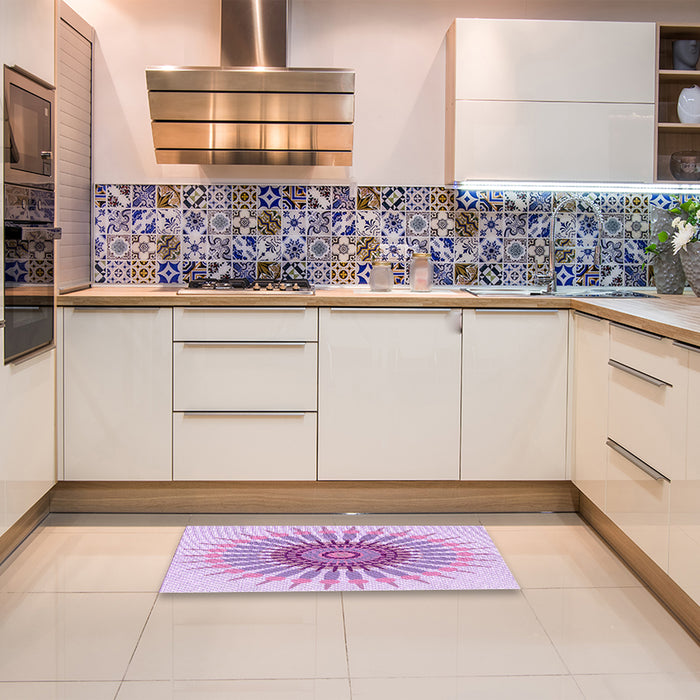 Patterned Purple Rug in a Kitchen, pat1921pur