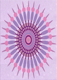 Machine Washable Transitional Purple Rug, wshpat1921pur