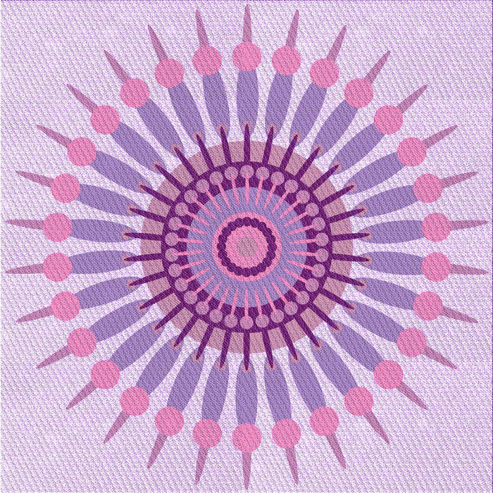 Round Machine Washable Transitional Purple Rug, wshpat1921pur