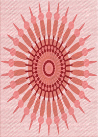 Machine Washable Transitional Pink Rug, wshpat1921rd