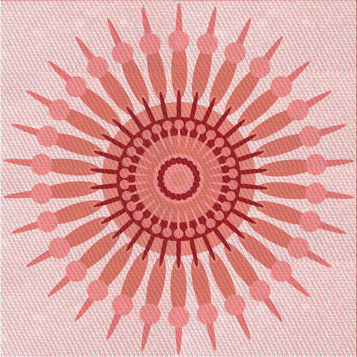 Round Machine Washable Transitional Pink Rug, wshpat1921rd