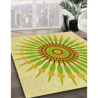 Patterned Tea Green Rug, pat1921yw