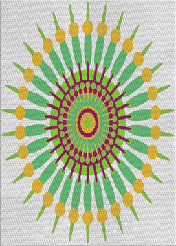 Patterned Khaki Green Novelty Rug, pat1921