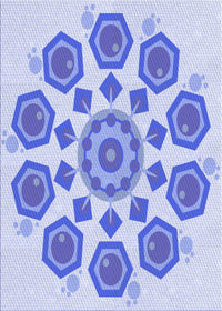 Machine Washable Transitional Blue Rug, wshpat1922blu