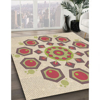 Patterned Khaki Gold Rug, pat1922brn