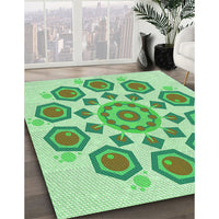 Patterned Jade Green Rug, pat1922grn