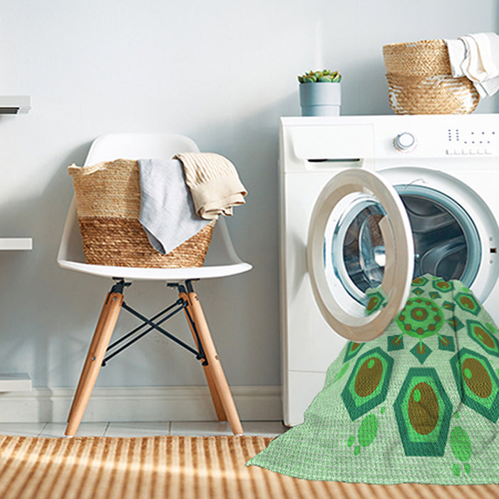 Machine Washable Transitional Jade Green Rug in a Washing Machine, wshpat1922grn