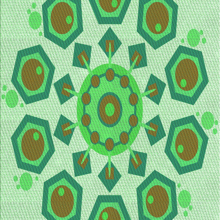 Machine Washable Transitional Jade Green Rug, wshpat1922grn