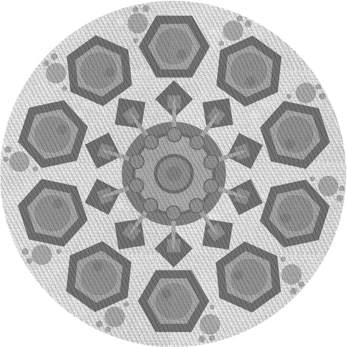 Square Patterned Gray Rug, pat1922gry