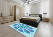 Patterned Blue Rug in a Bedroom, pat1922lblu