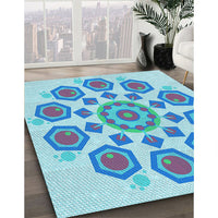 Patterned Blue Rug, pat1922lblu