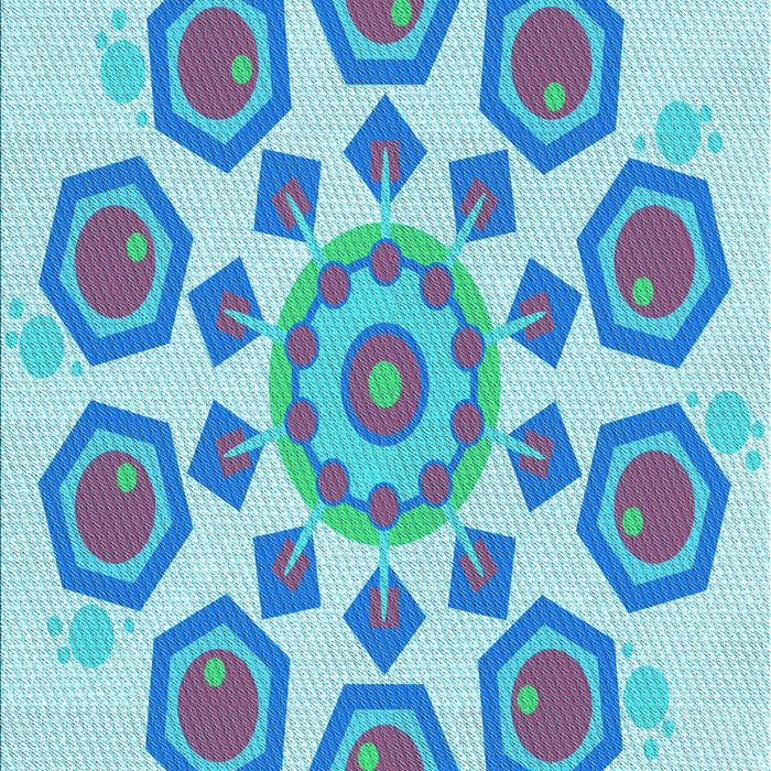 Patterned Blue Rug, pat1922lblu