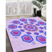 Machine Washable Transitional Blossom Pink Rug in a Family Room, wshpat1922pur