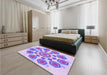 Round Machine Washable Transitional Blossom Pink Rug in a Office, wshpat1922pur