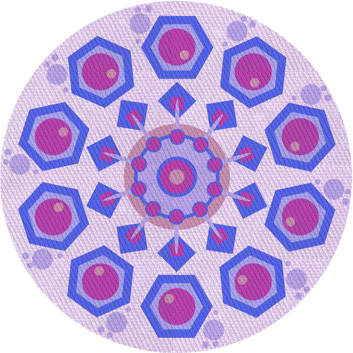 Square Patterned Blossom Pink Rug, pat1922pur