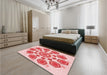 Round Machine Washable Transitional Pink Rug in a Office, wshpat1922rd