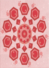 Machine Washable Transitional Pink Rug, wshpat1922rd