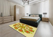 Patterned Sedona Brown Rug in a Bedroom, pat1922yw