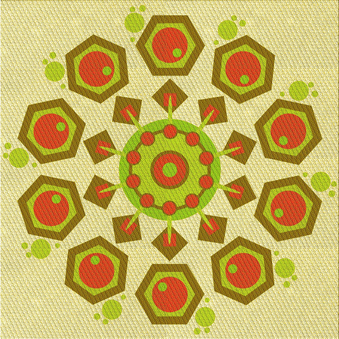 Round Patterned Sedona Brown Rug, pat1922yw