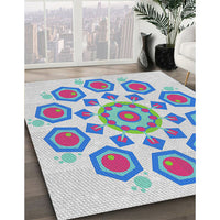 Patterned Pale Blue Novelty Rug, pat1922