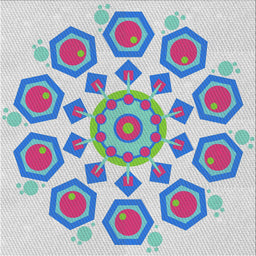 Square Patterned Pale Blue Novelty Rug, pat1922