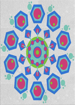 Patterned Pale Blue Novelty Rug, pat1922