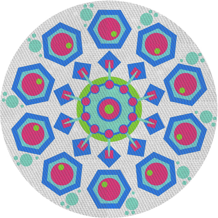 Sideview of Patterned Pale Blue Novelty Rug, pat1922