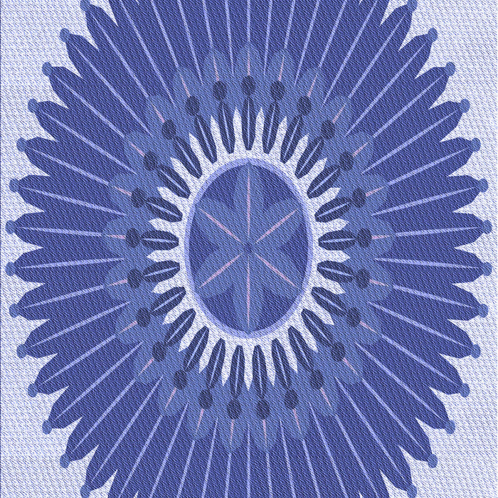 Machine Washable Transitional Blue Rug, wshpat1923blu