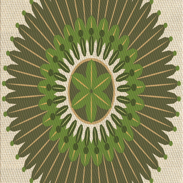 Machine Washable Transitional Ginger Brown Green Rug, wshpat1923brn