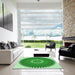 Machine Washable Transitional Jade Green Rug in a Kitchen, wshpat1923grn