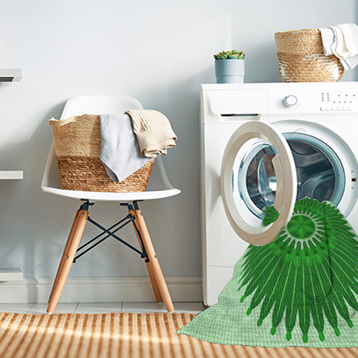 Machine Washable Transitional Jade Green Rug in a Washing Machine, wshpat1923grn