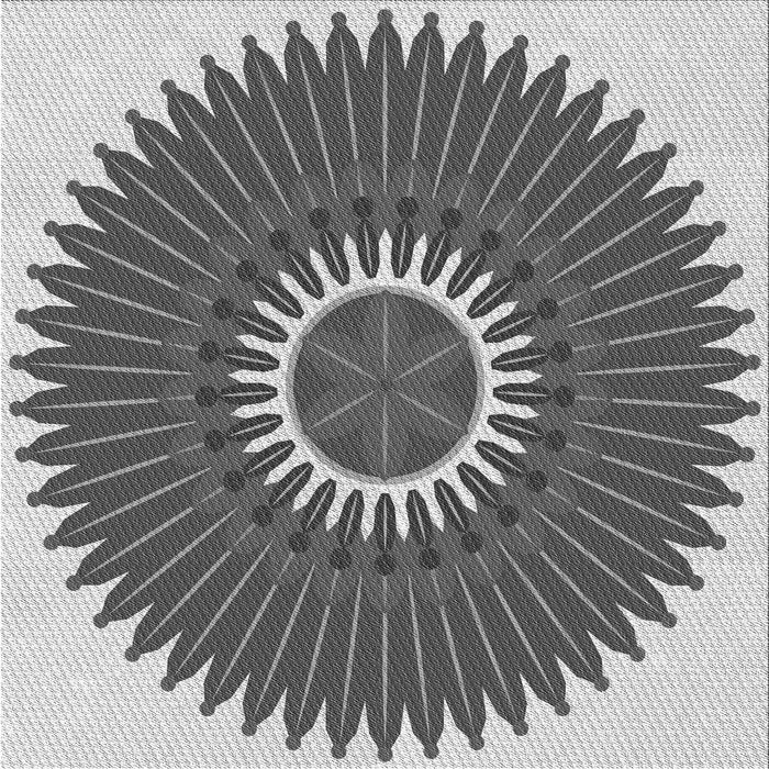 Round Machine Washable Transitional Silver Gray Rug, wshpat1923gry