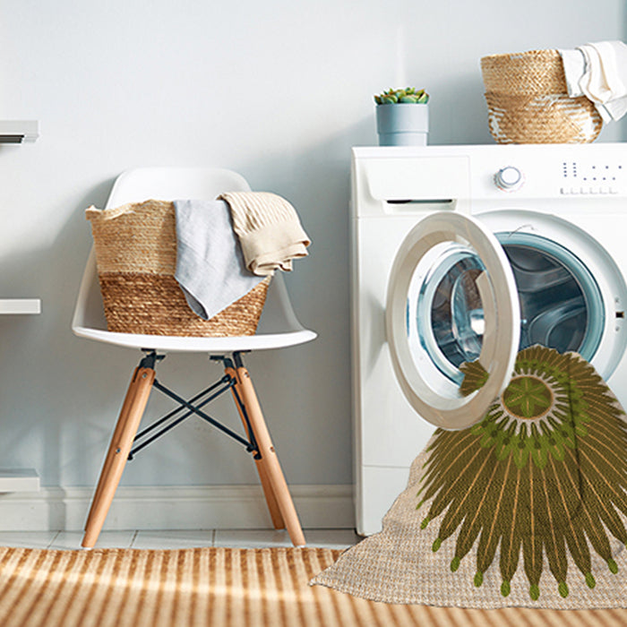 Machine Washable Transitional Dark Bronze Brown Rug in a Washing Machine, wshpat1923org