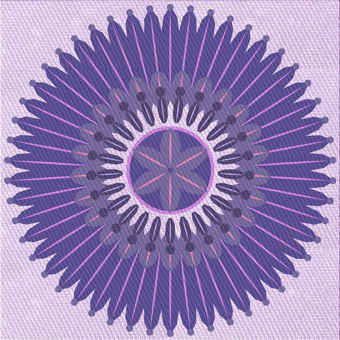 Round Machine Washable Transitional Amethyst Purple Rug, wshpat1923pur