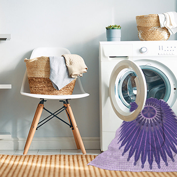 Machine Washable Transitional Amethyst Purple Rug in a Washing Machine, wshpat1923pur