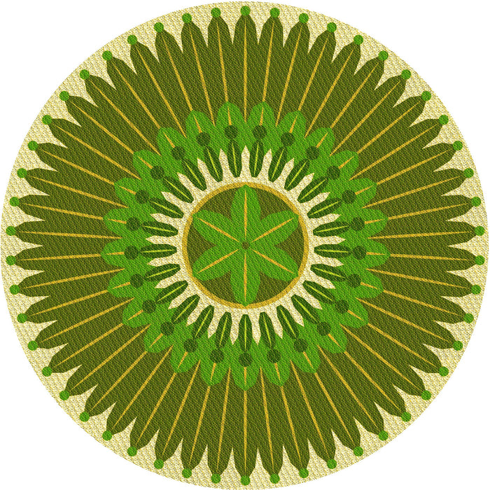 Square Patterned Green Rug, pat1923yw