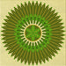 Round Patterned Green Rug, pat1923yw