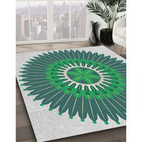 Patterned Cyan Opaque Blue Novelty Rug, pat1923