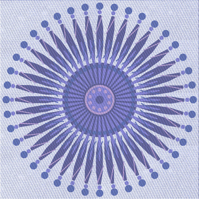 Round Patterned Periwinkle Purple Rug, pat1924blu