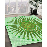 Patterned Light Green Rug, pat1924grn