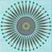 Round Patterned Sea Green Rug, pat1924lblu